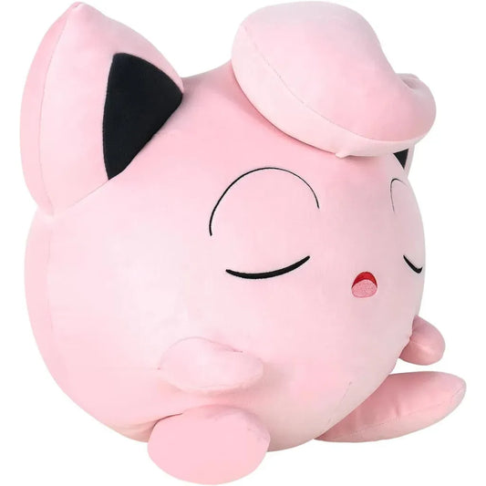 Pokémon 18-inch sleeping plush Jigglypuff, soft and cuddly collectible plush toy featuring the adorable singing Pokémon