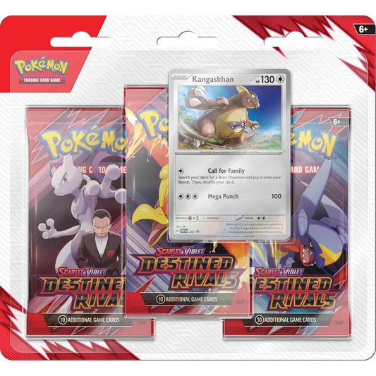 Front packaging of Pokémon TCG: Destined Rivals 3-Pack Blister with Kangaskhan promo