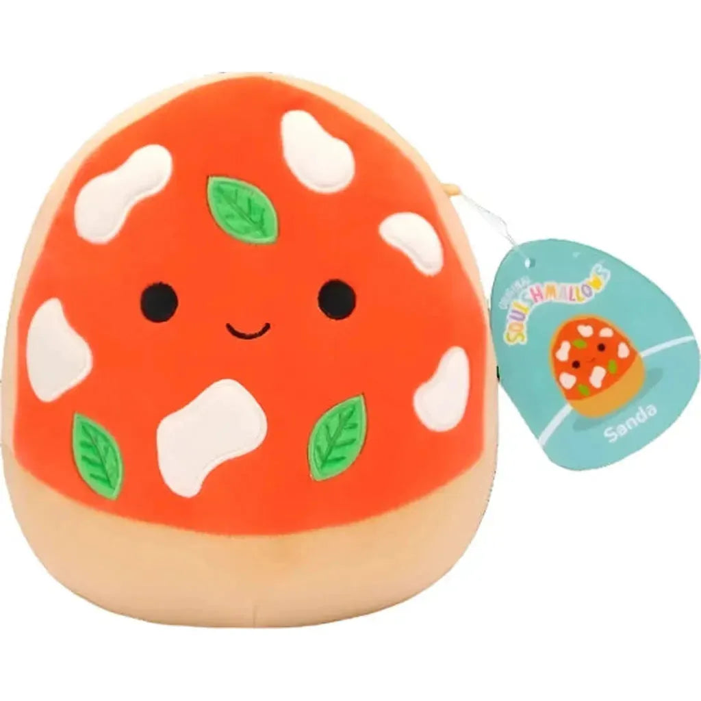 Squishmallow Sanda 7.5-inch (19 cm) red, tan, white, and green Margherita Pizza plush
