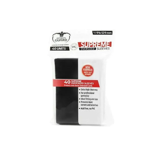 Ultimate Guard Supreme Sleeves Oversized Black Standard (40)-Card Game Accessories-Ultimate Guard-