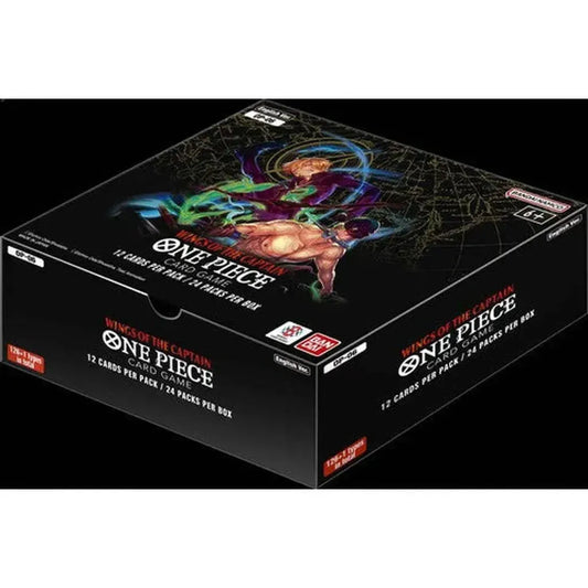 One Piece Card Game OP06 booster box containing rare manga cards.