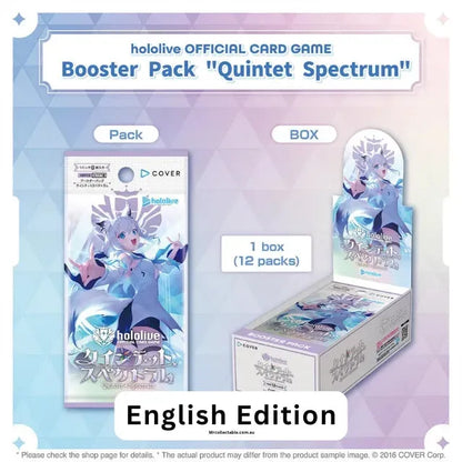 Hololive Official Card Game Quintet Spectrum Booster Box featuring Shirakami Fubuki and Houshou Marine – English release