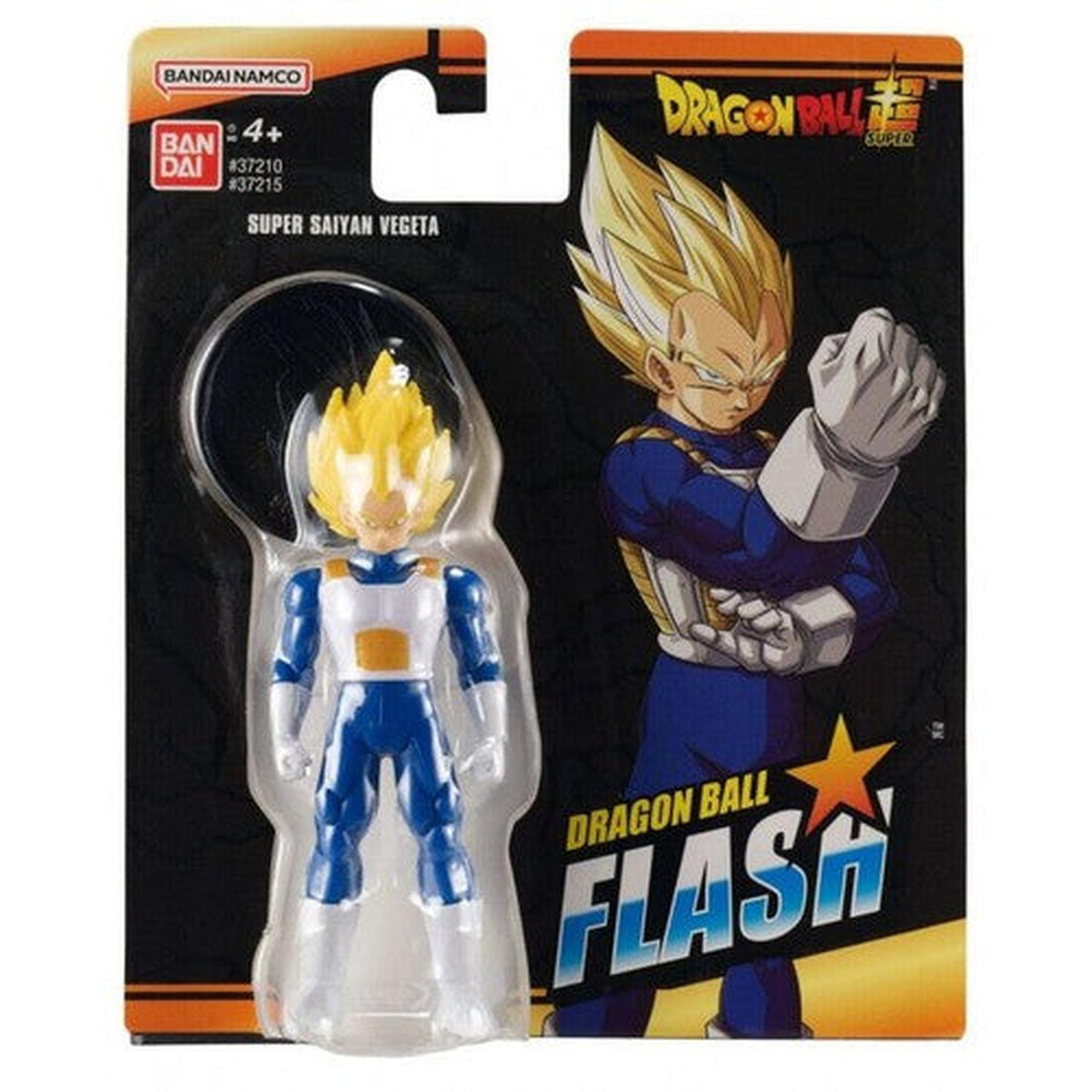 Bandai&#39;s 4-inch Super Saiyan Vegeta action figure with coin stand