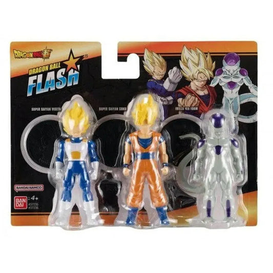 Dragon Ball Flash Series 3-Pack Super Saiyan Goku, Vegeta, Frieza 4th Form action figures by Bandai