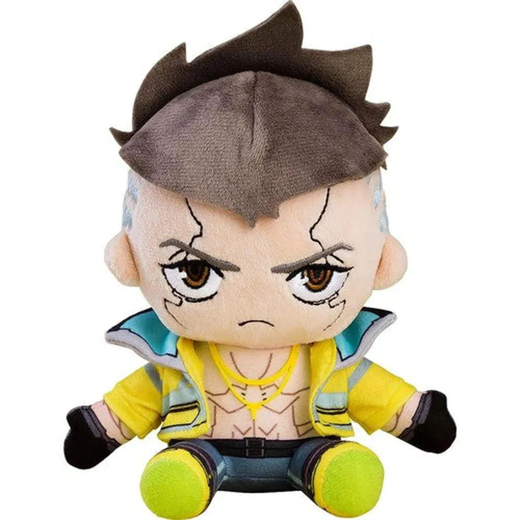 Cyberpunk: Edgerunners Plushie David by Good Smile Company - 130mm collectible plush toy with detailed cyberpunk design, vibrant clothing, and facial markings
