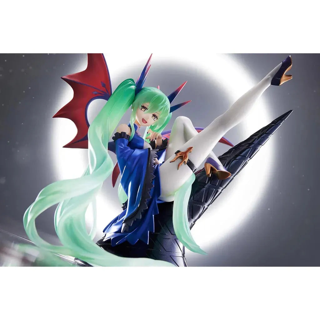 Hatsune Miku Tenitol figure with dark theme and flowing design