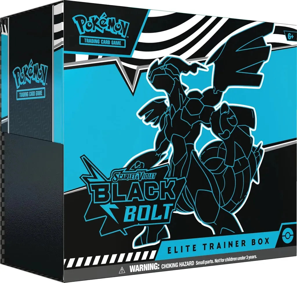 Pokemon Scarlet & Violet Black Bolt Elite Trainer Box with Zekrom sleeves, dice, promo & packs