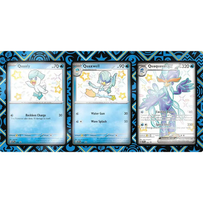 Scarlet & Violet Paldean Fates TCG Box with Quaxly, Quaxwell, Quaquaval EX