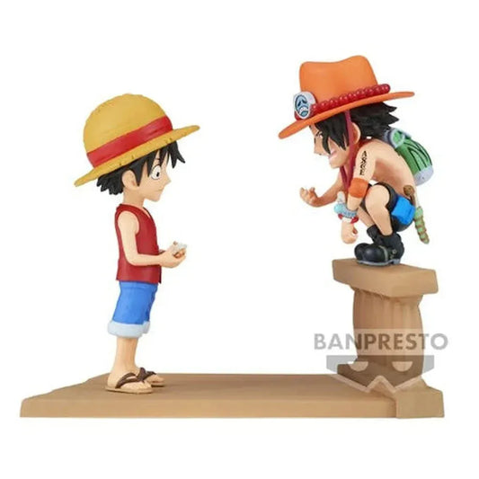 Detailed Luffy and Ace figure set from One Piece World Collectable series