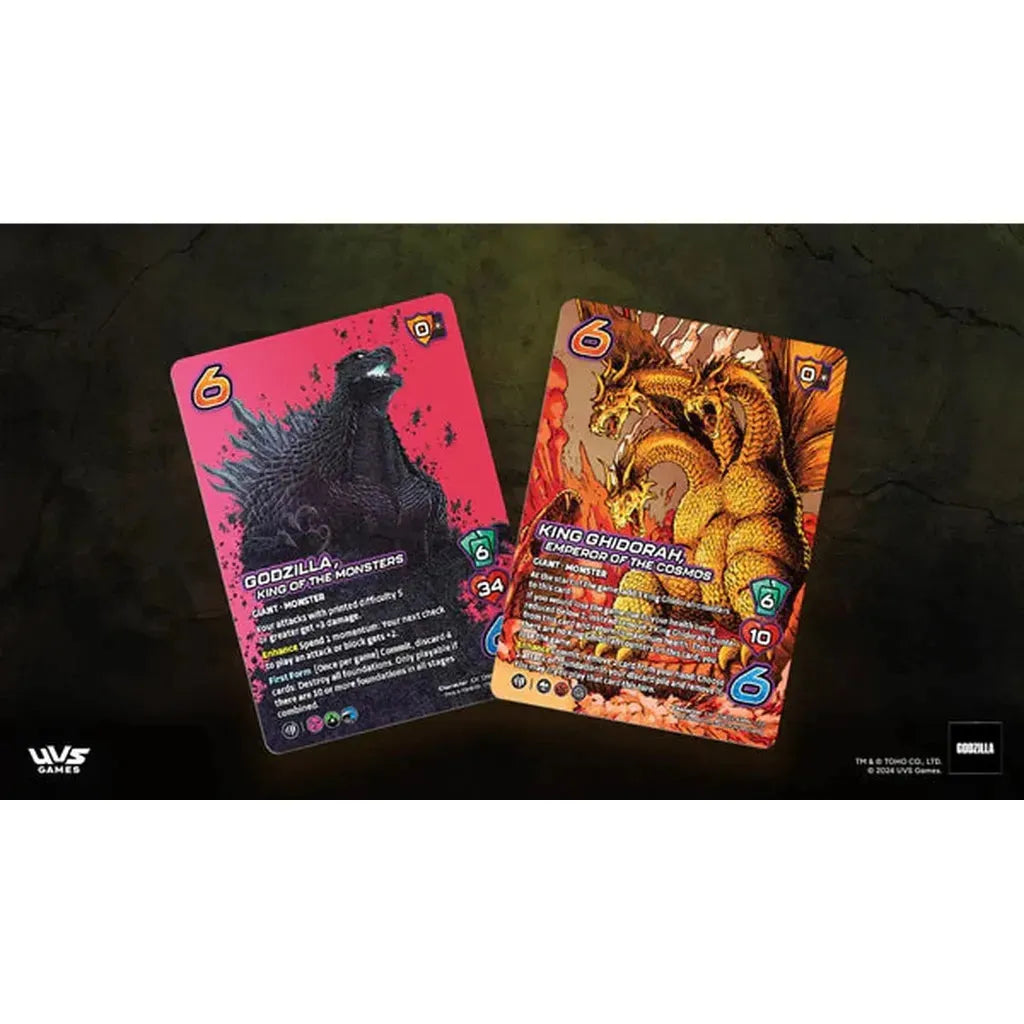 King Ghidorah and Rodan UniVersus Challenger Series deck with Mechagodzilla.