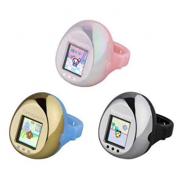 Tamagotchi Pico Ring -  Aurora White X Pink | Gold X Light Blue | Silver X Black - Virtual Pet [Pre-Order]