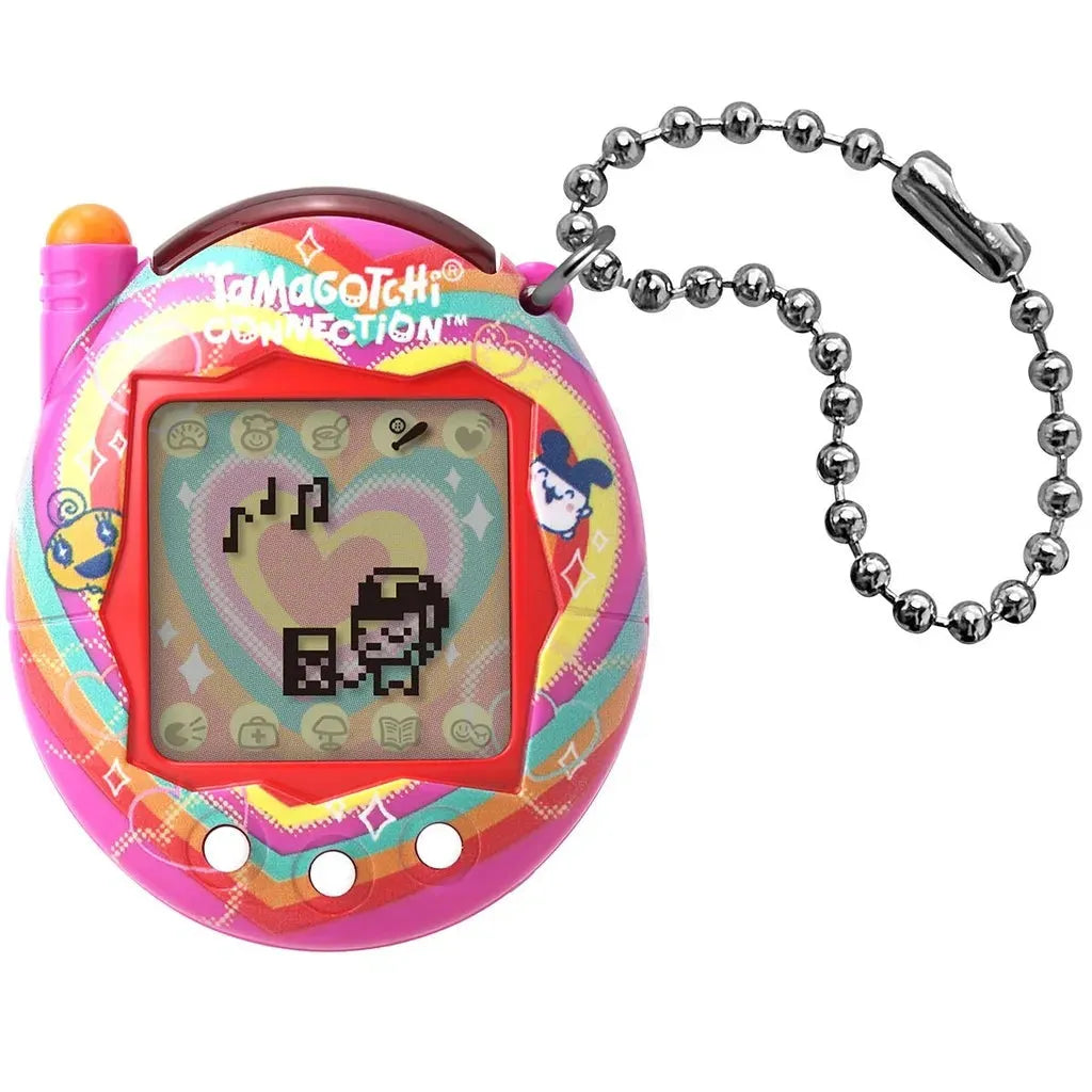 Tamagotchi-like device with colorful border and digital screen Heart Aura
