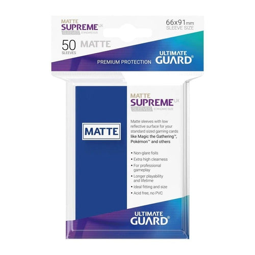 Ultimate Guard Supreme UX Sleeves Standard Size Matte Royal Blue (50)-Card Game Accessories-Ultimate Guard-